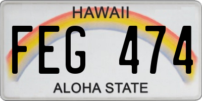 HI license plate FEG474