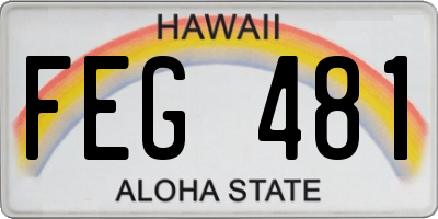 HI license plate FEG481