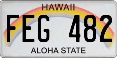 HI license plate FEG482