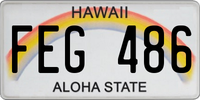 HI license plate FEG486