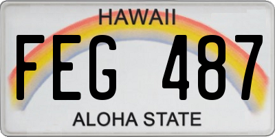 HI license plate FEG487