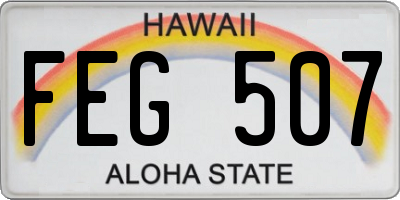 HI license plate FEG507