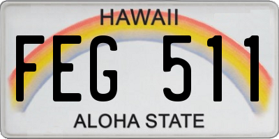 HI license plate FEG511