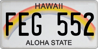 HI license plate FEG552