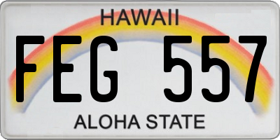 HI license plate FEG557