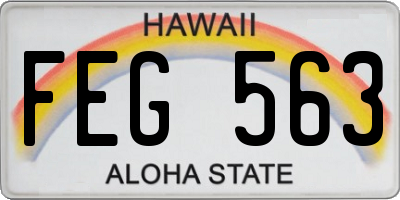 HI license plate FEG563