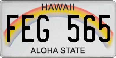 HI license plate FEG565