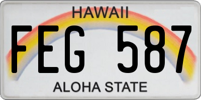 HI license plate FEG587