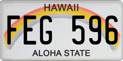 HI license plate FEG596
