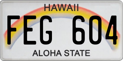 HI license plate FEG604