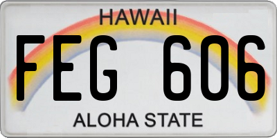 HI license plate FEG606