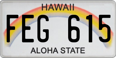 HI license plate FEG615