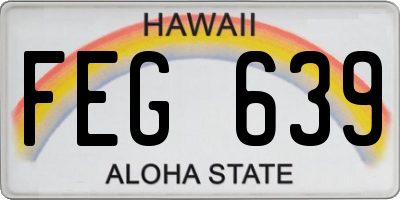 HI license plate FEG639