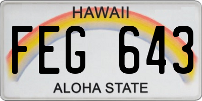 HI license plate FEG643