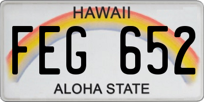 HI license plate FEG652