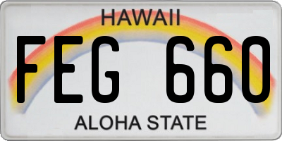 HI license plate FEG660