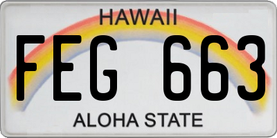 HI license plate FEG663