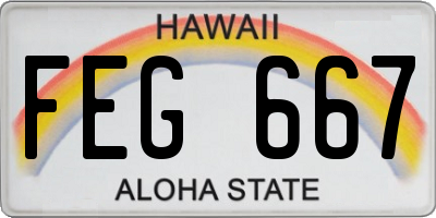 HI license plate FEG667