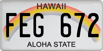 HI license plate FEG672