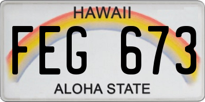 HI license plate FEG673