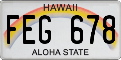 HI license plate FEG678