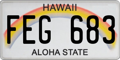 HI license plate FEG683