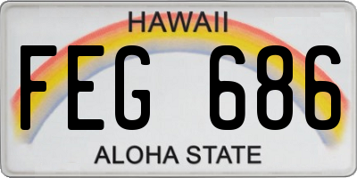 HI license plate FEG686