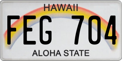 HI license plate FEG704