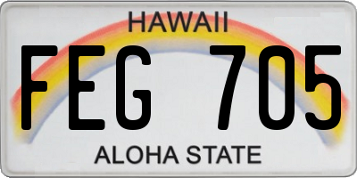 HI license plate FEG705