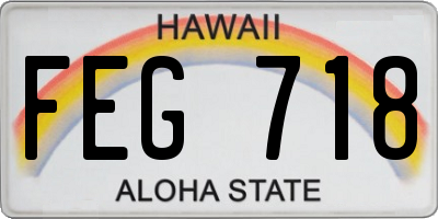 HI license plate FEG718