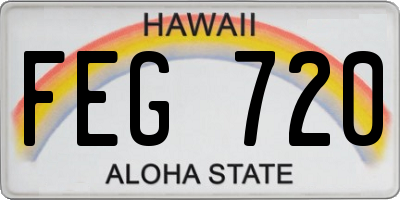 HI license plate FEG720