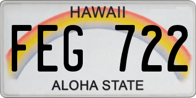 HI license plate FEG722