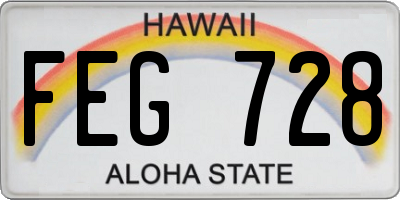 HI license plate FEG728