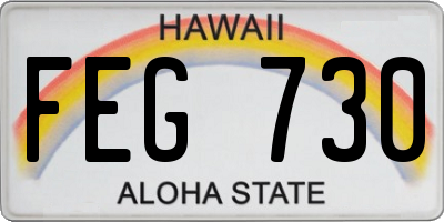 HI license plate FEG730