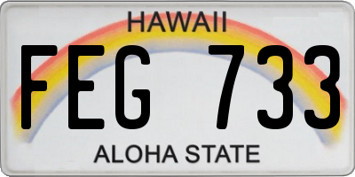 HI license plate FEG733