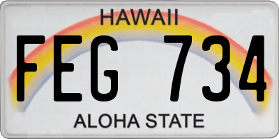 HI license plate FEG734