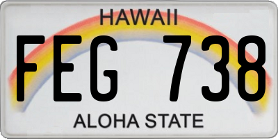 HI license plate FEG738