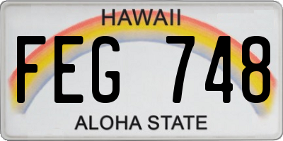 HI license plate FEG748