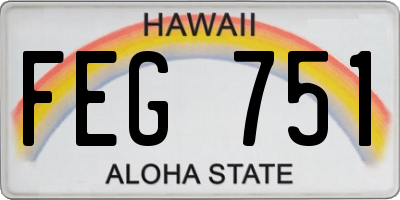 HI license plate FEG751
