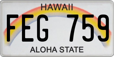 HI license plate FEG759