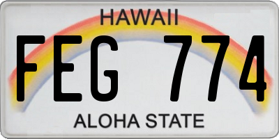 HI license plate FEG774