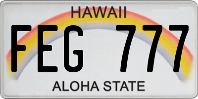 HI license plate FEG777