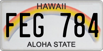 HI license plate FEG784