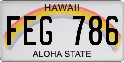 HI license plate FEG786