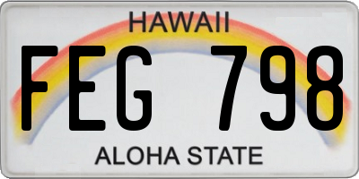 HI license plate FEG798