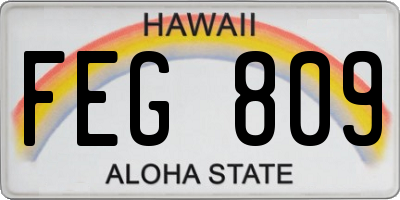 HI license plate FEG809