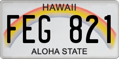 HI license plate FEG821