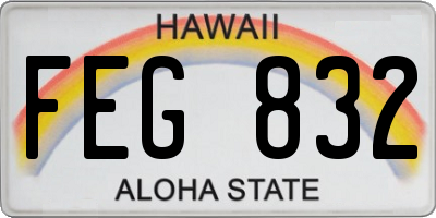HI license plate FEG832