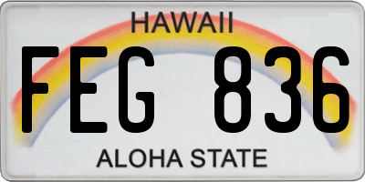 HI license plate FEG836