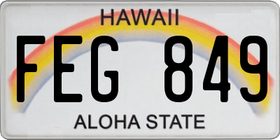 HI license plate FEG849